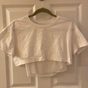 Alo Yoga Made You Look Cropped Short Sleeve Tee. White. Size S.
